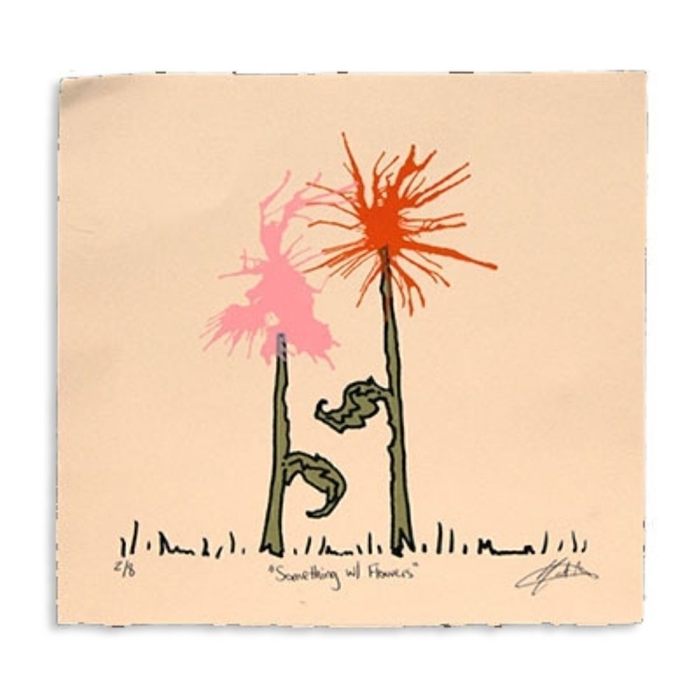 "Something w/ Flowers" : 4 color screen print